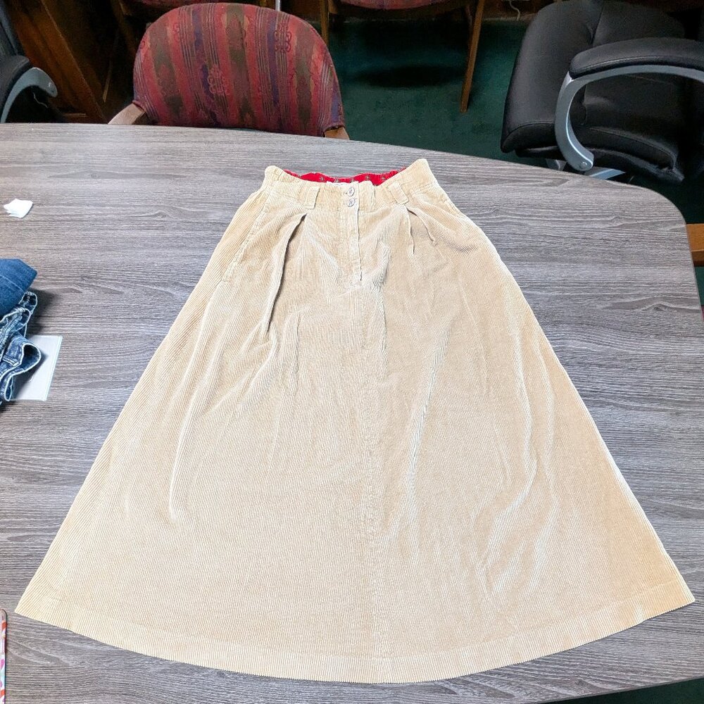 $10 LAST CHANCE BEFORE DONATING Vintage Izod Tan Corduroy Maxi SkirT